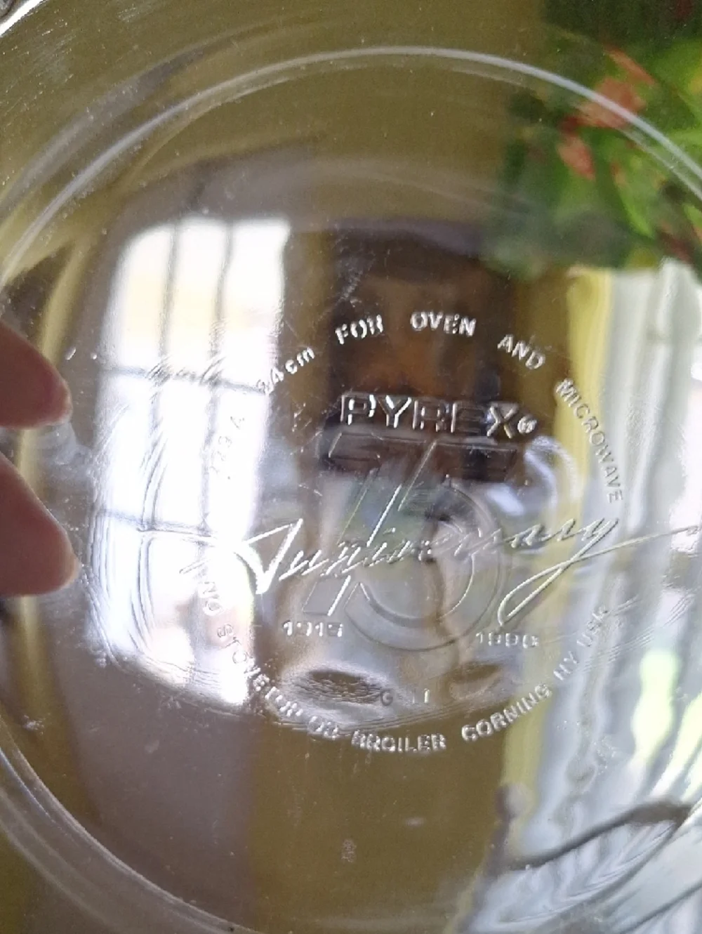 Pyrex Clear 75th Anniversary Glass Pie Plate with Scalloped Handled Rim